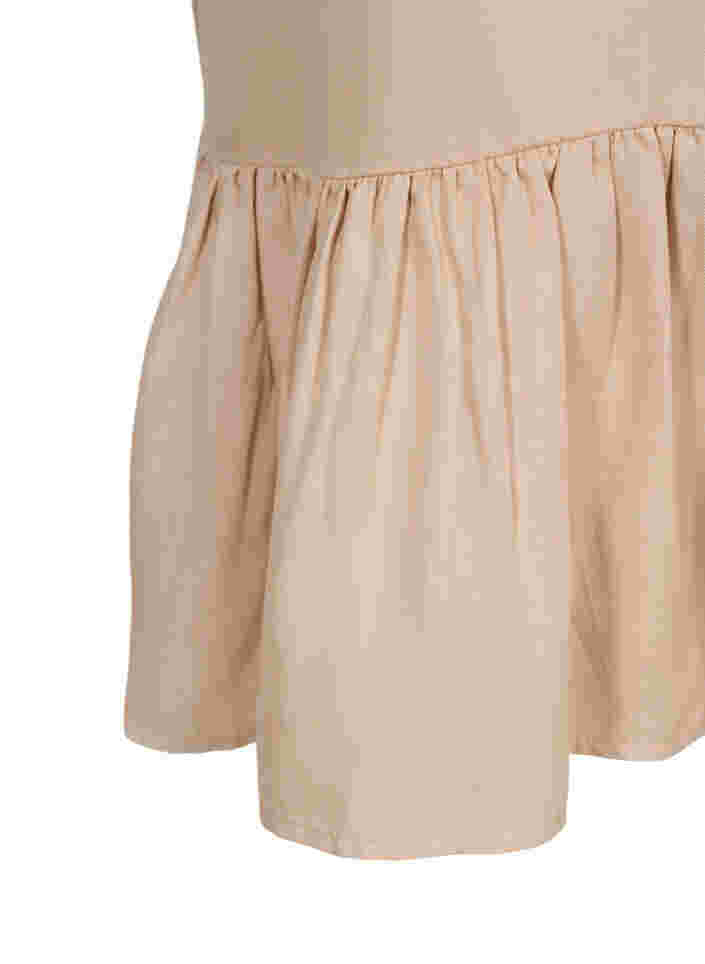 Kleid mit Rüschenbesatz und 3/4-Ärmeln, Humus, Packshot image number 3