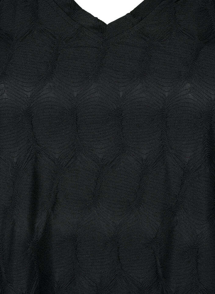 FLASH - Langärmlige Bluse mit Struktur, Black, Packshot image number 2