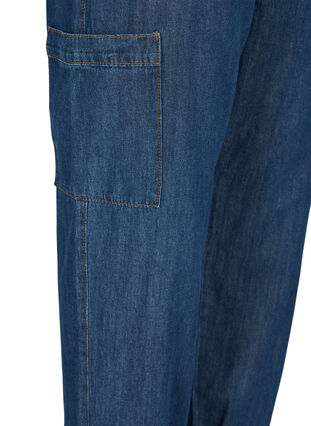 Cargo-Jeans mit Taschen, Dark blue denim, Packshot image number 3
