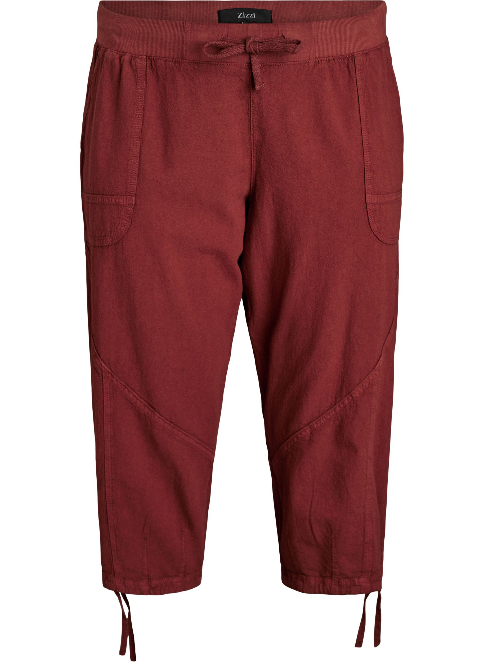 Zizzi Capri-Hose aus Baumwolle, Rot, Packshot image number 0