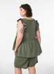 Lockere Shorts aus Baumwollmusselin mit hoher Taille, Gr&uuml;n, Model image number 2