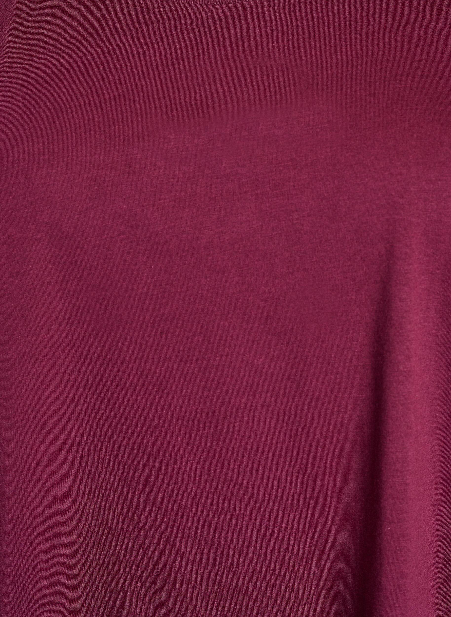 Zizzi Kurz&auml;rmeliges T-Shirt aus einer Baumwollmischung, Dunkles Bordeaux, Packshot image number 2
