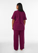 Lockere Hose mit Struktur und hoher Taille, Rot, Model image number 1