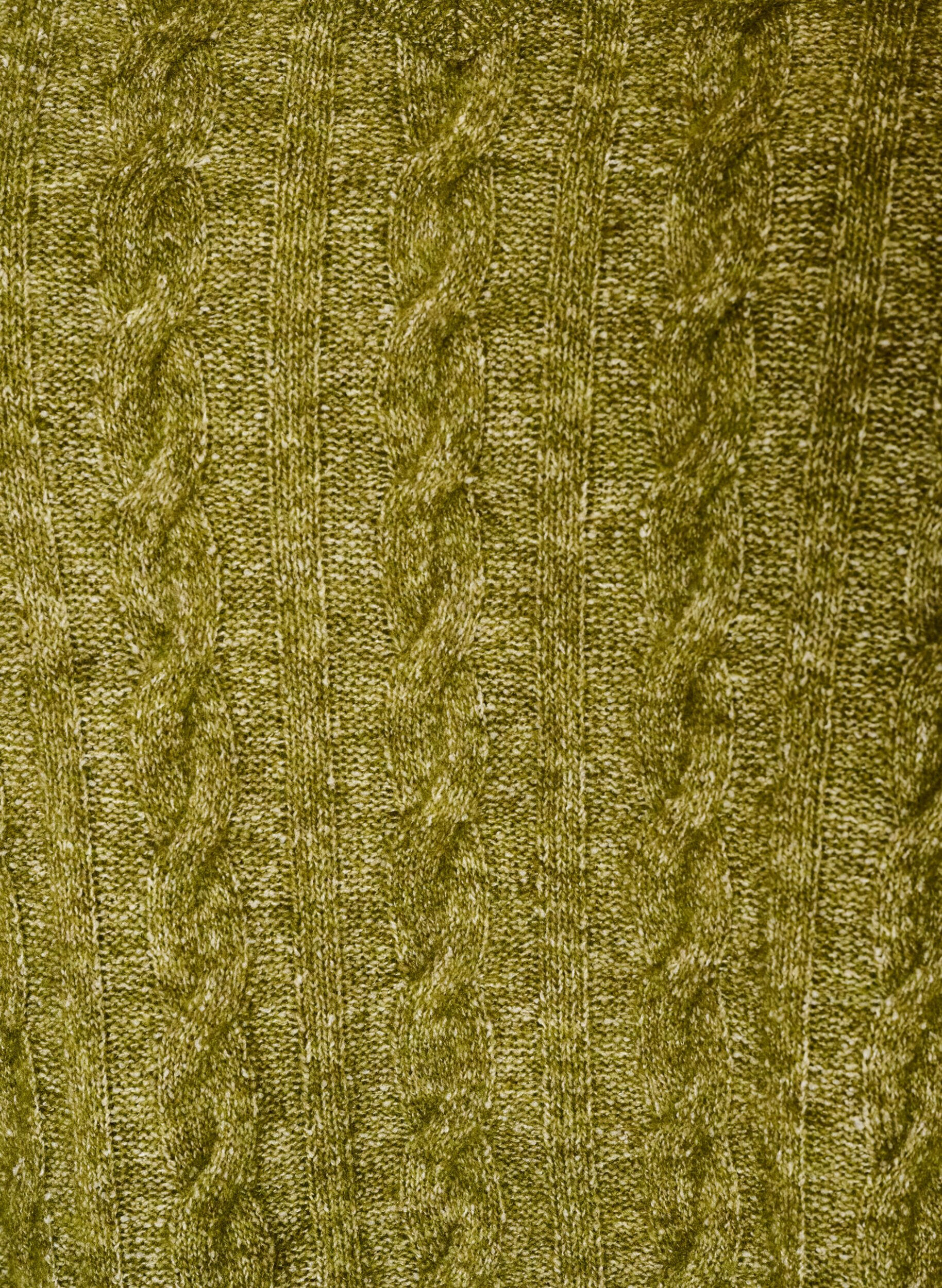 ZizziBluse aus Strick mit Zopfmuster und V-Ausschnitt, Gr&uuml;n, Packshot image number 2