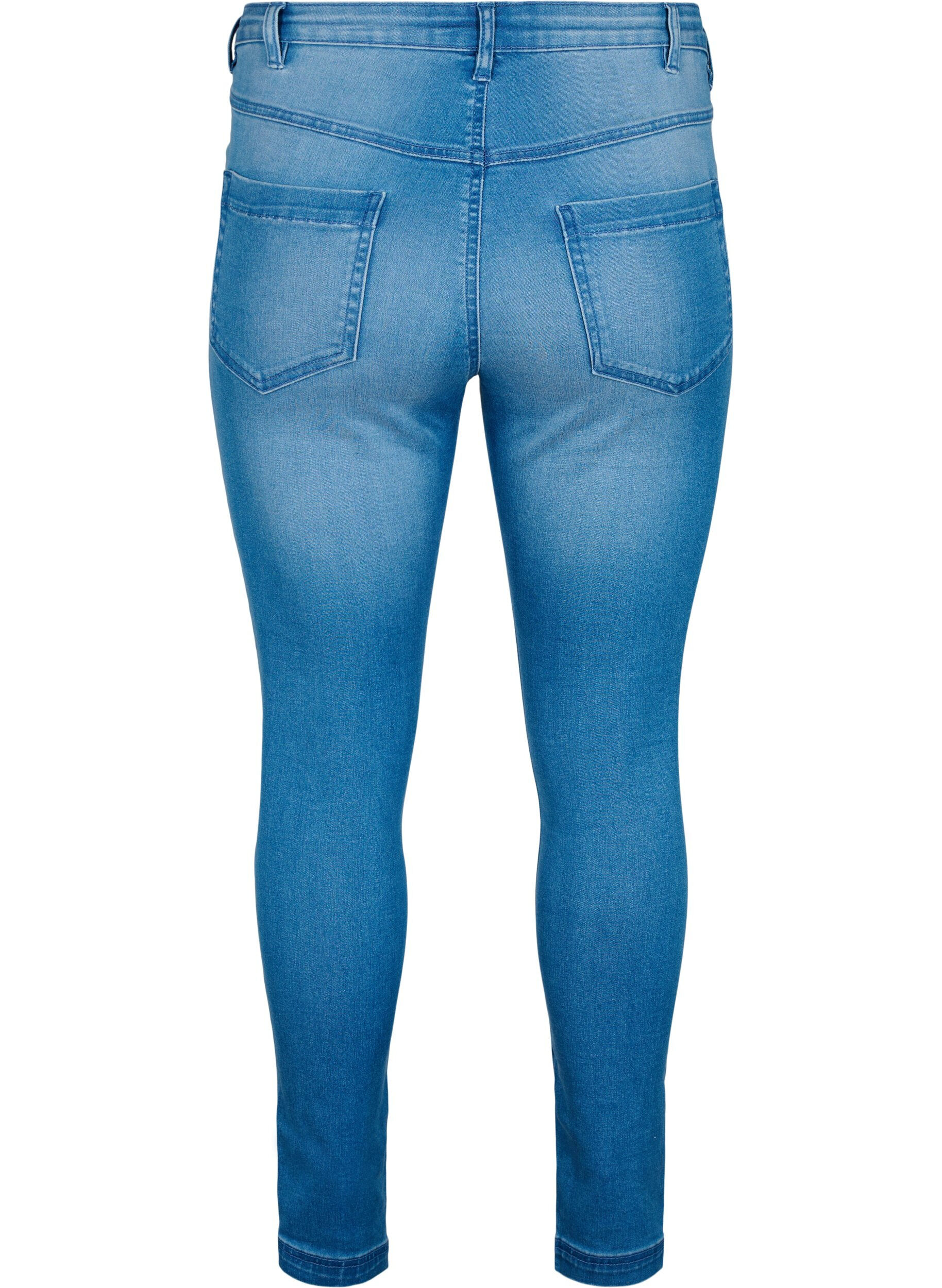ZizziExtra schmale Amy Jeans mit hoher Taille, Light blue, Packshot image number 1