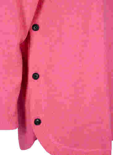 Strickbluse mit Knopfdetails, Hot Pink White Mel., Packshot image number 3