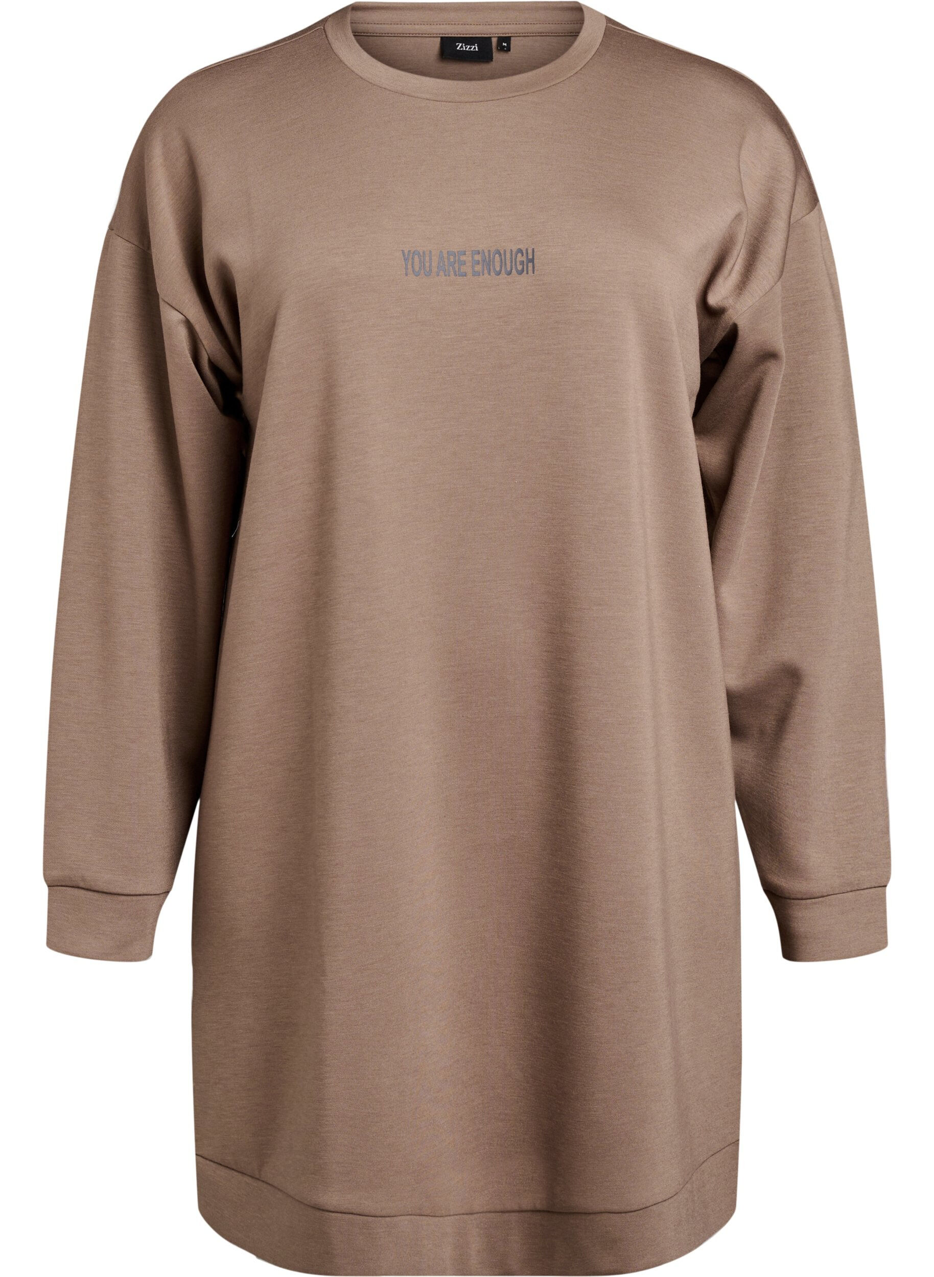 Zizzi Sweatshirtkleid aus Modal-Mischung, Fossil , Packshot image number 0