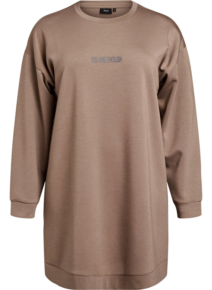 Sweatshirtkleid aus Modal-Mischung, Fossil , Packshot image number 0