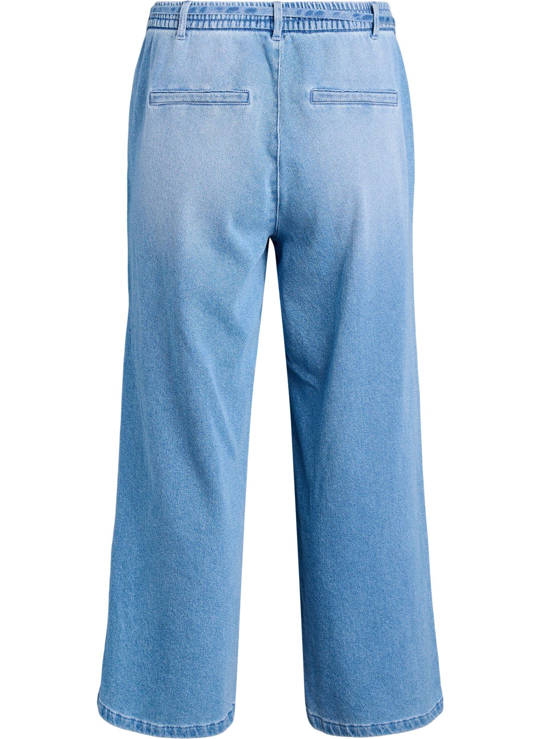ZizziJeans mit lockerer Passform, elastischem Bund und Tunnelzug, Blau, Packshot image number 1