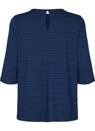 Bluse mit 3/4 Ärmeln und V-Ausschnitt, Navy Blazer, Packshot image number 1