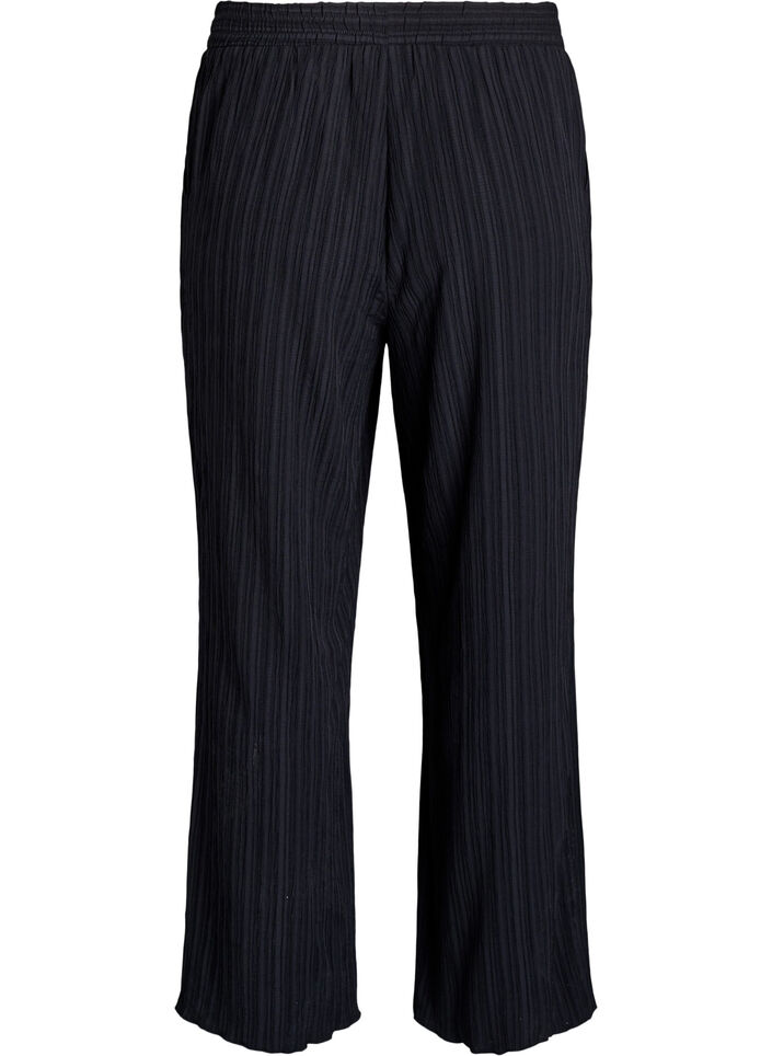 FLASH - Hoch taillierte Hose mit weitem Bein, Schwarz, Packshot image number 1