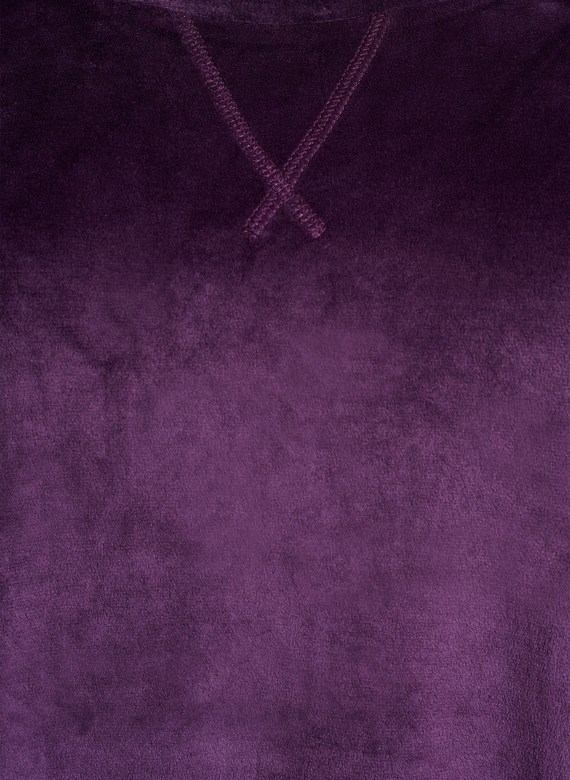 Zizzi Bluse aus Velours mit Raglan&auml;rmeln, Lila, Packshot image number 2