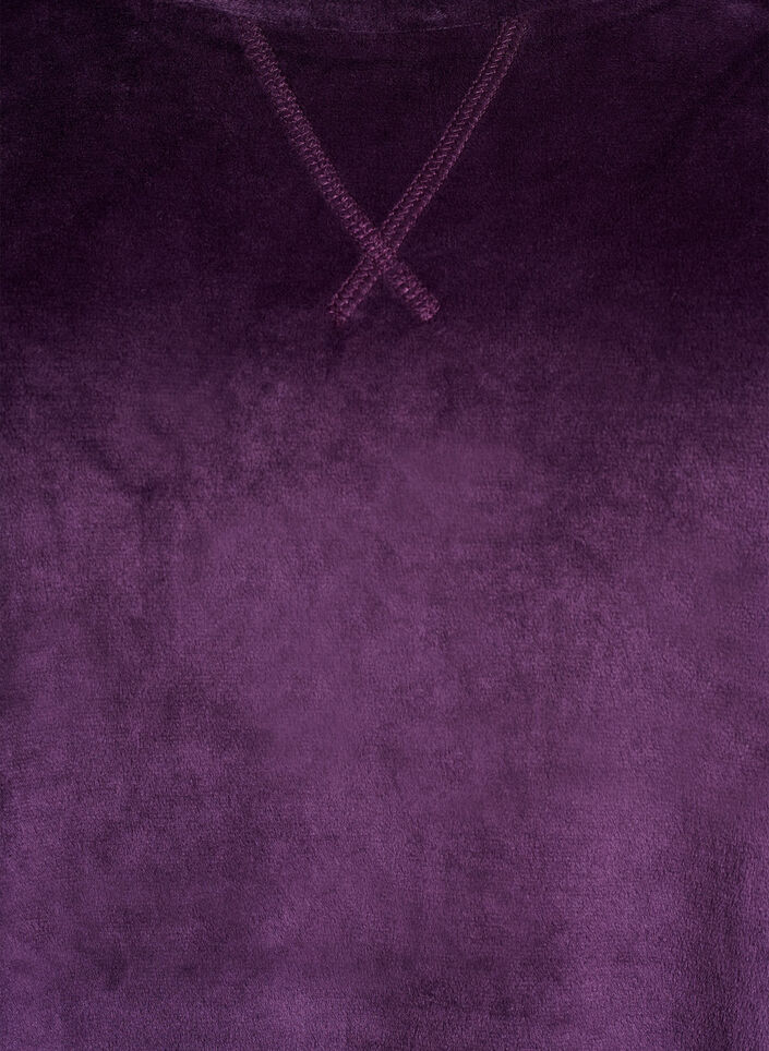 Bluse aus Velours mit Raglanärmeln, Lila, Packshot image number 2