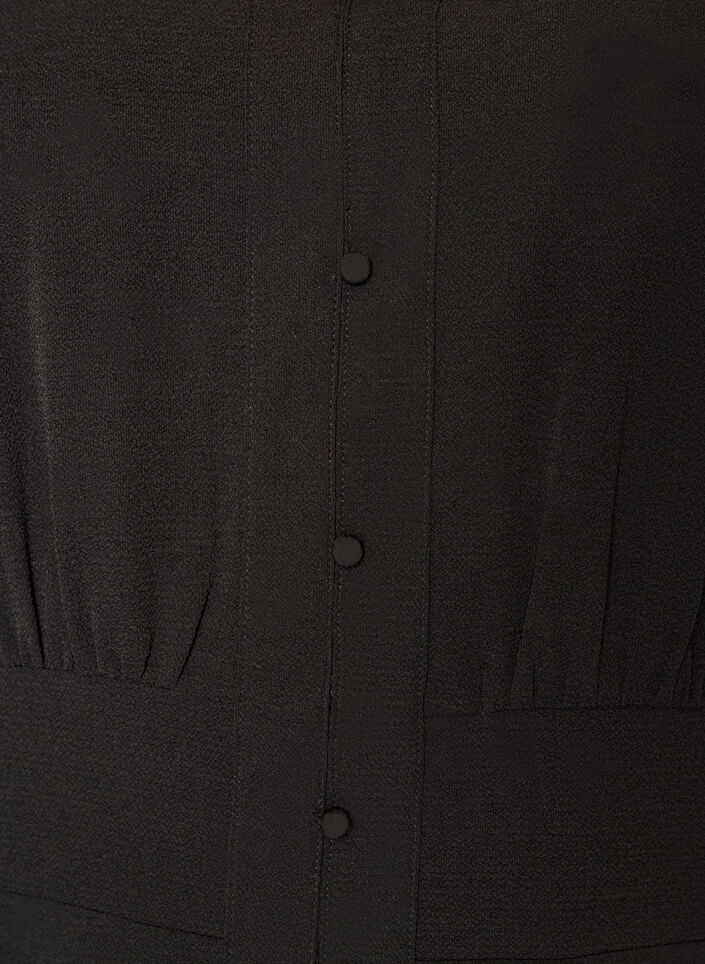 Midikleid mit Smock und Zierkn&ouml;pfen, Schwarz, Packshot image number 2