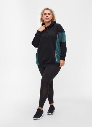 Sweatshirt mit Taschen und Kapuze, Black, Model image number 2