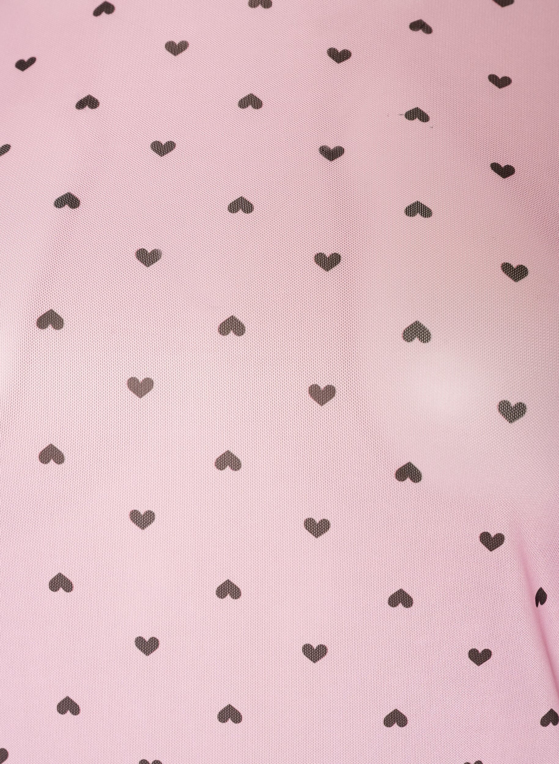 ZizziBluse aus Mesh mit Print, Pink, Packshot image number 2