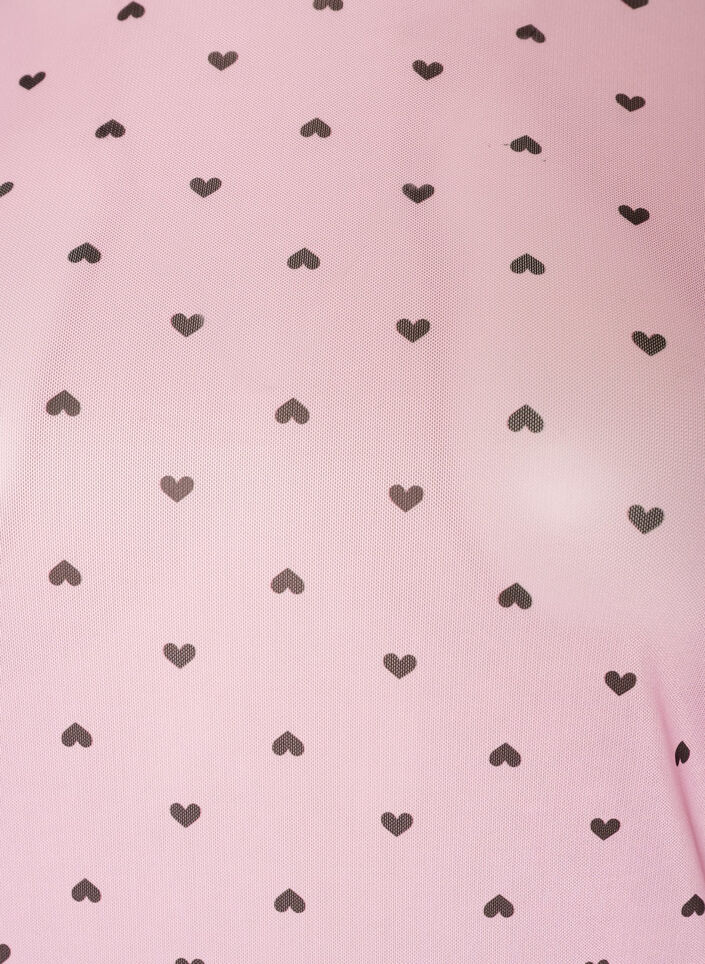Bluse aus Mesh mit Print, Pink, Packshot image number 2