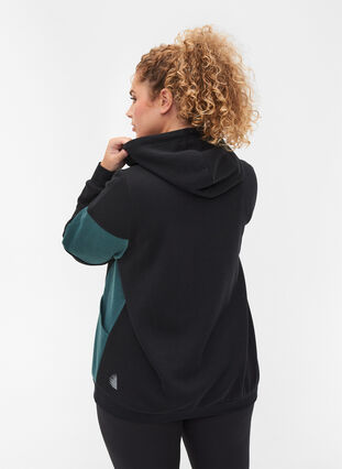 Sweatshirt mit Taschen und Kapuze, Black, Model image number 1