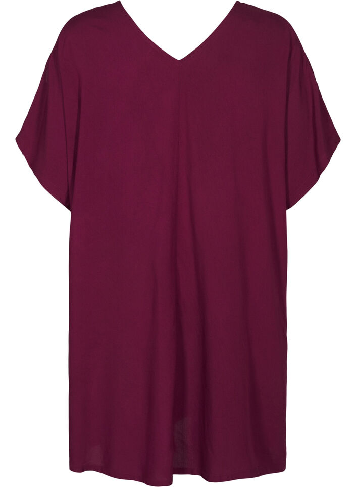 Strandkleid aus Viskose mit Schulterdetail, Rot, Packshot image number 1