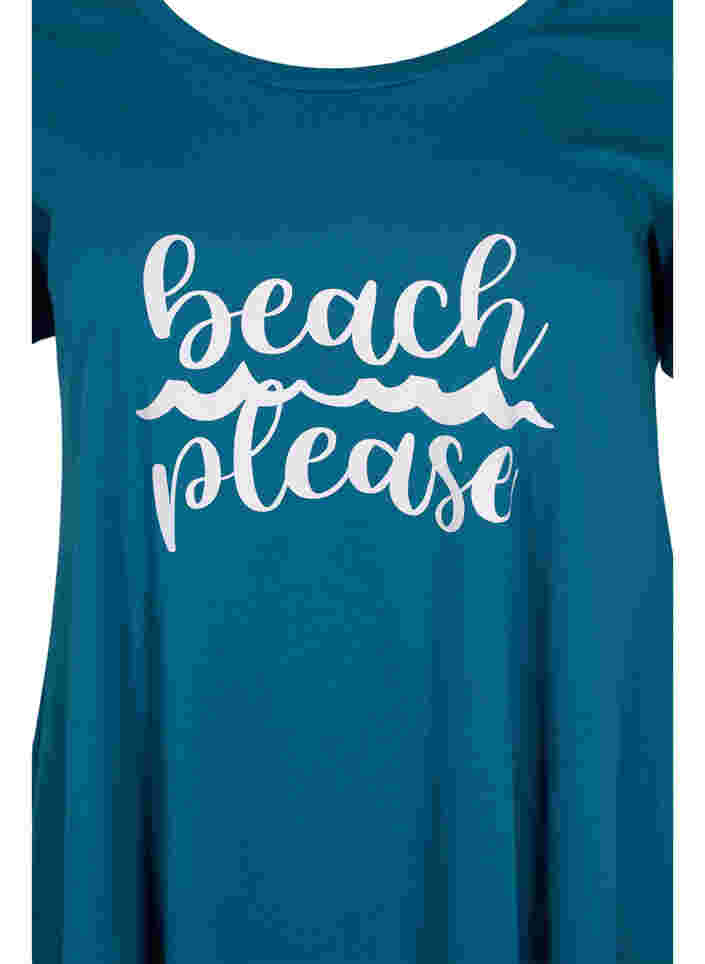 Kurzarm T-Shirt aus Baumwolle mit A-Linie, Dragonfly BEACH, Packshot image number 2
