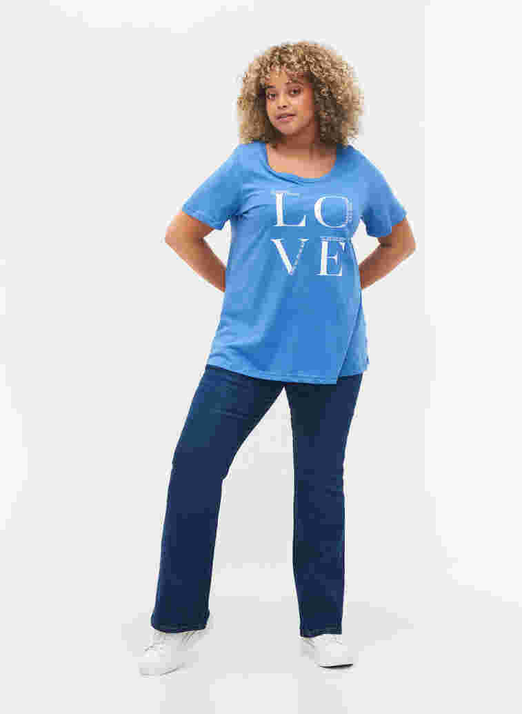 Kurzärmeliges Baumwoll-T-Shirt mit Aufdruck, Regatta LOVE, Model image number 2