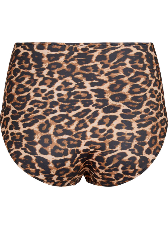 Hoch taillierte Bikini-Hose mit Leopardenprint, Leopard Print, Packshot image number 1