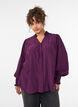 Bluse mit R&uuml;schenkragen und Raffung, Lila, Model image number 0