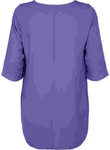 Bluse mit 3/4 Ärmeln und V-Ausschnitt, Ultra Violet, Packshot image number 1
