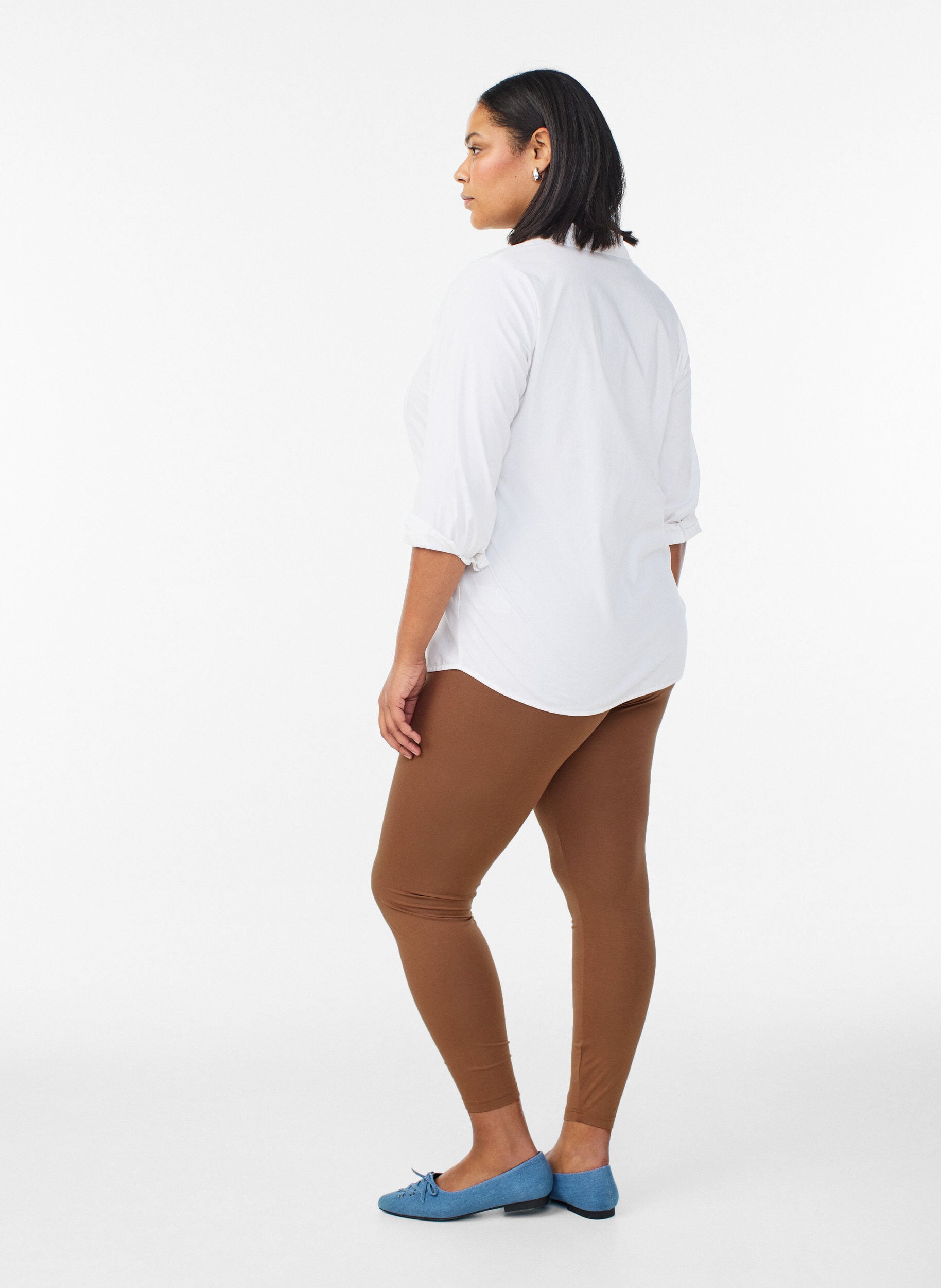 ZizziBasic Leggings aus Viskose, Braun, Model image number 2