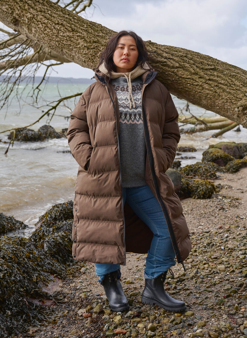 Gestrickter Pullover mit Muster und langen Ärmeln, Medium Grey Comb, Image image number 0