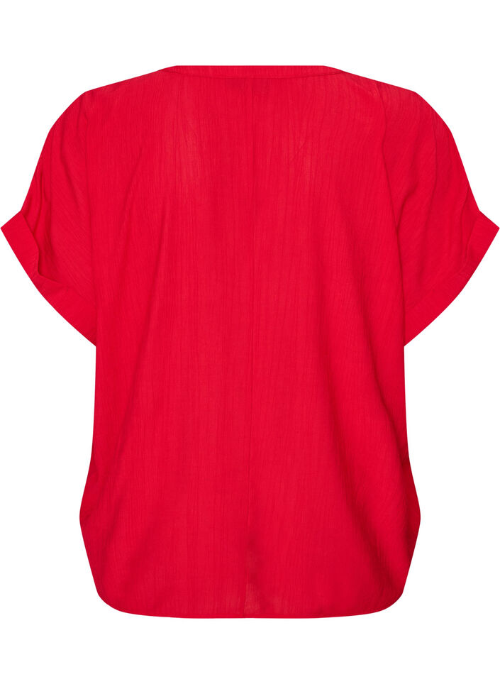 Bluse aus Viskose mit Kn&ouml;pfen und Struktur, Rot, Packshot image number 1