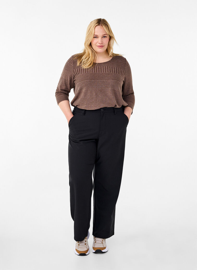 Bluse mit 3/4-Ärmeln und Streifenmuster, Ch. Martini Mel., Model image number 2