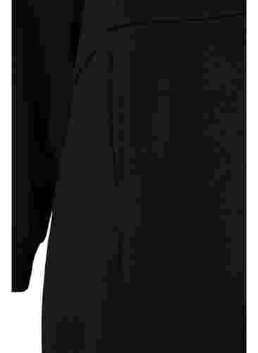 Langes Sweatshirt mit Kapuze und Taschen, Black, Packshot image number 3