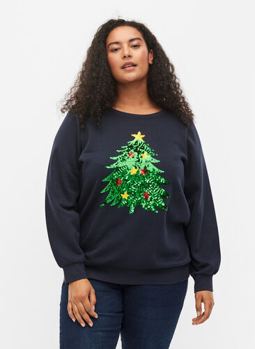 Weihnachtspulli, Night Sky Tree, Model image number 0