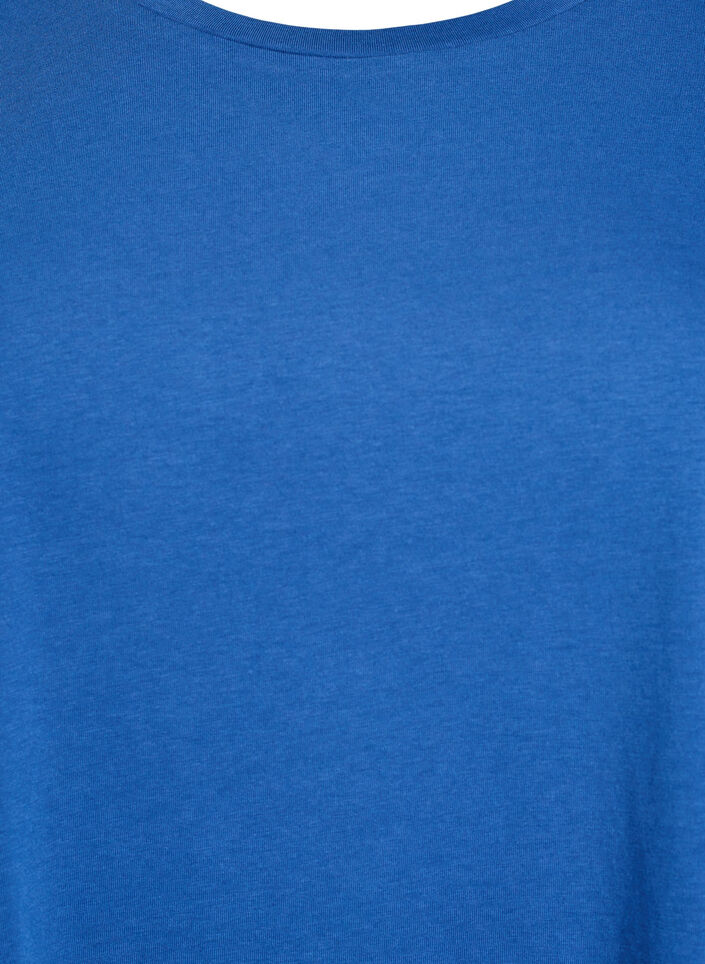 Kurzärmliges T-Shirt aus einer Baumwollmischung, Blau, Packshot image number 2