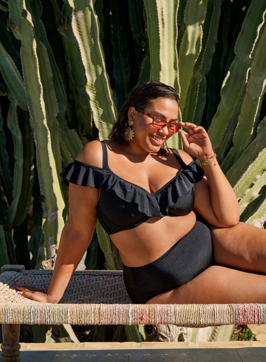 Zizzi Bikinioberteil mit R&uuml;schen, , Model