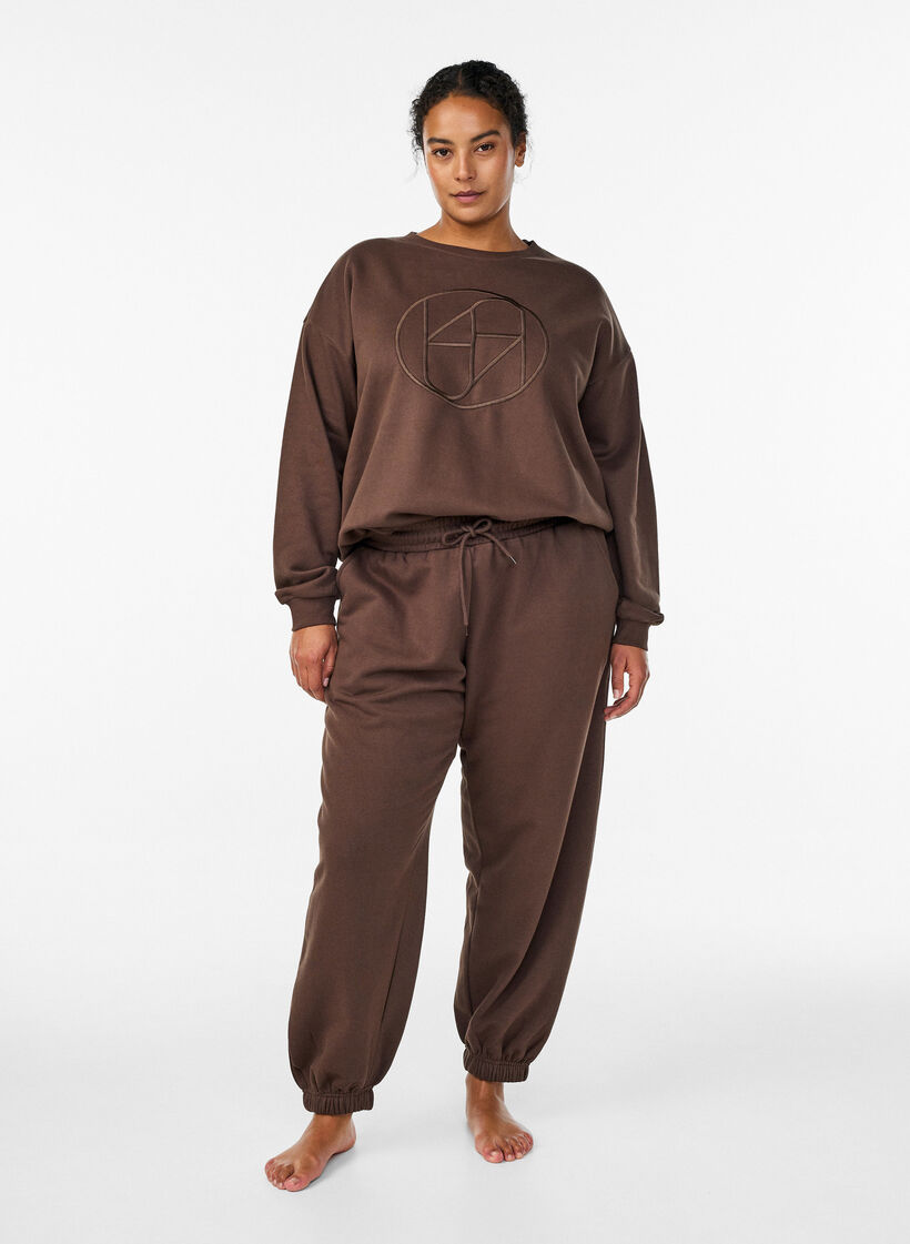 Sweatshirt mit Motiv, Braun, Model image number 1