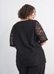 Bluse aus Spitze mit Zierkn&ouml;pfen, Schwarz, Model image number 2
