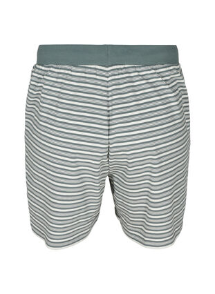 Lockere Shorts aus Baumwolle mit Streifen, Balsam Green w.Egret, Packshot image number 1