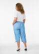 Caprihose aus Baumwolle und Leinen mit elastischem Bund und Bindeband, Blau, Model image number 1
