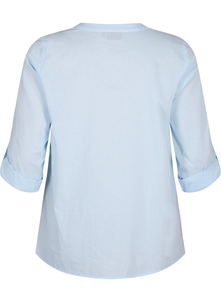FLASH - Shirt mit Häkeldetail, Cashmere Blue, Packshot image number 1