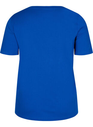 T-Shirt aus Bio-Baumwolle mit V-Ausschnitt, Princess Blue, Packshot image number 1