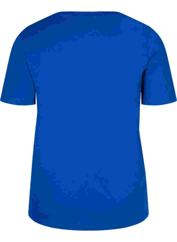 T-Shirt aus Bio-Baumwolle mit V-Ausschnitt, Princess Blue, Packshot image number 1