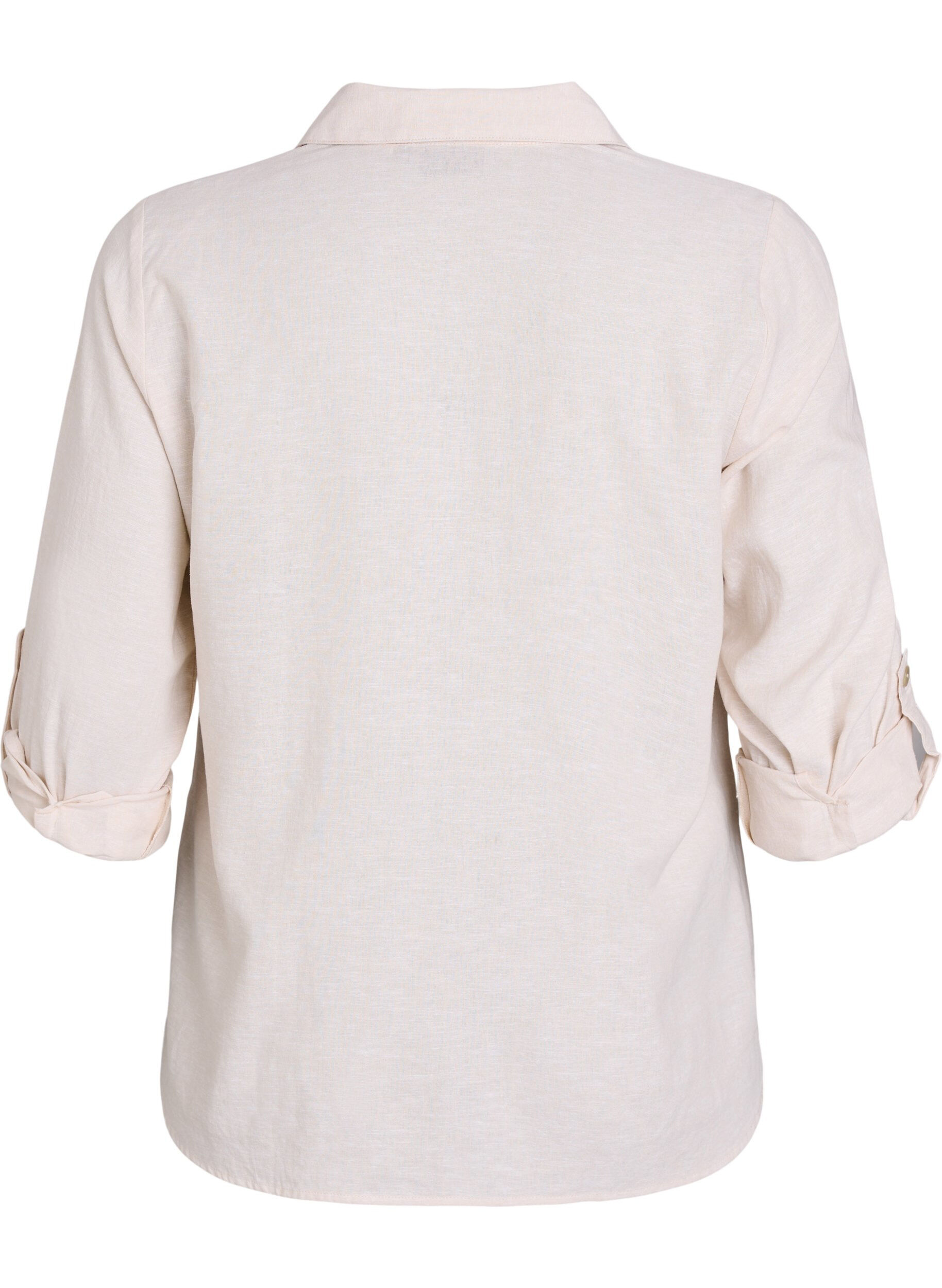 ZizziBluse aus Leinen und Viskose mit 3/4-&Auml;rmeln, Beige, Packshot image number 1