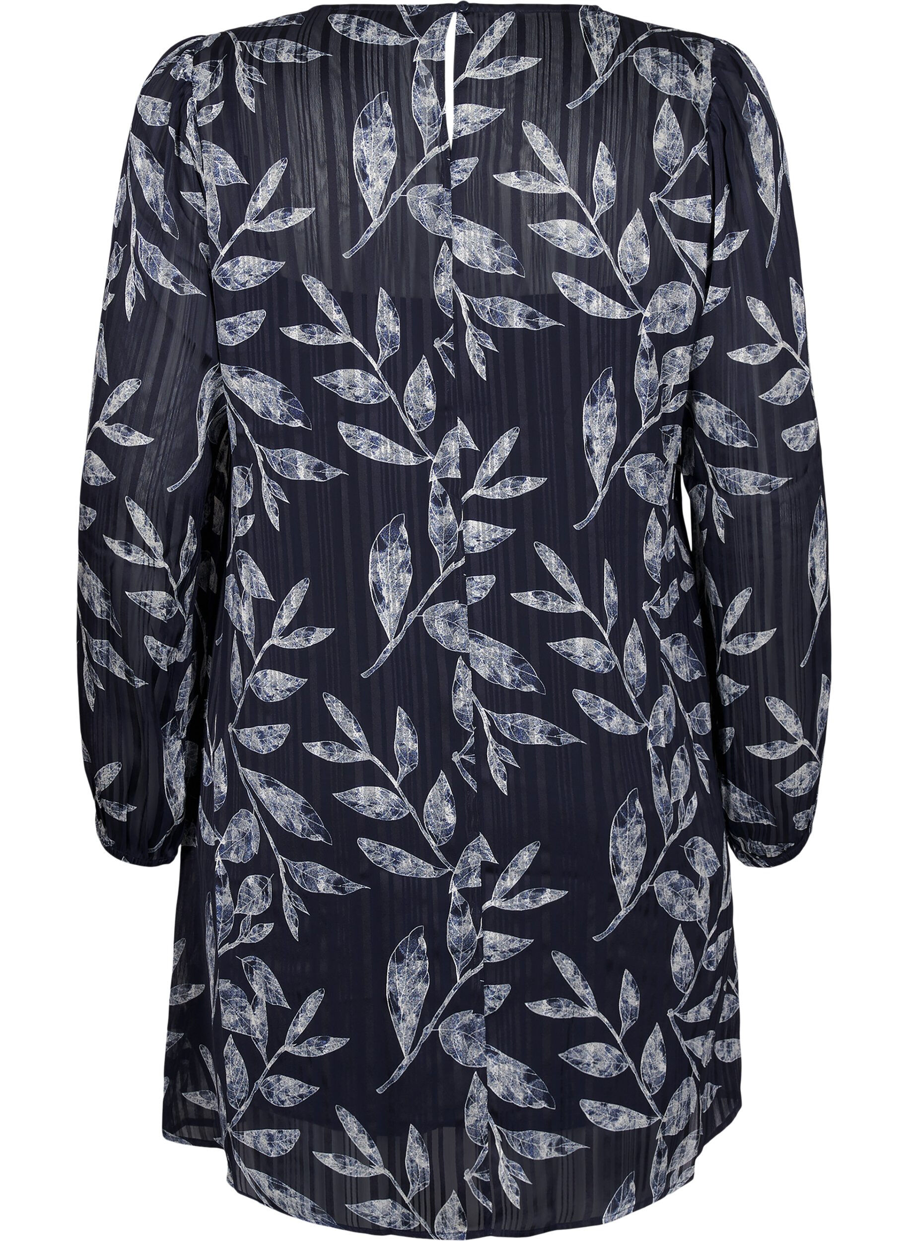 Zizzi Kurzkleid mit Print und Rundhalsausschnitt, Ev.Blue Flower AOP, Packshot image number 1