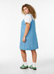 Kurzes Jeanskleid mit verstellbaren Trägern, LBD w. Flower, Model image number 1