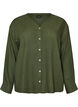 Bluse aus Leinen und Viskose mit V-Ausschnitt, Gr&uuml;n, Packshot image number 0