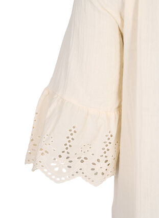 Kleid aus Baumwolle mit Broderie Anglaise, Buttercream, Packshot image number 3
