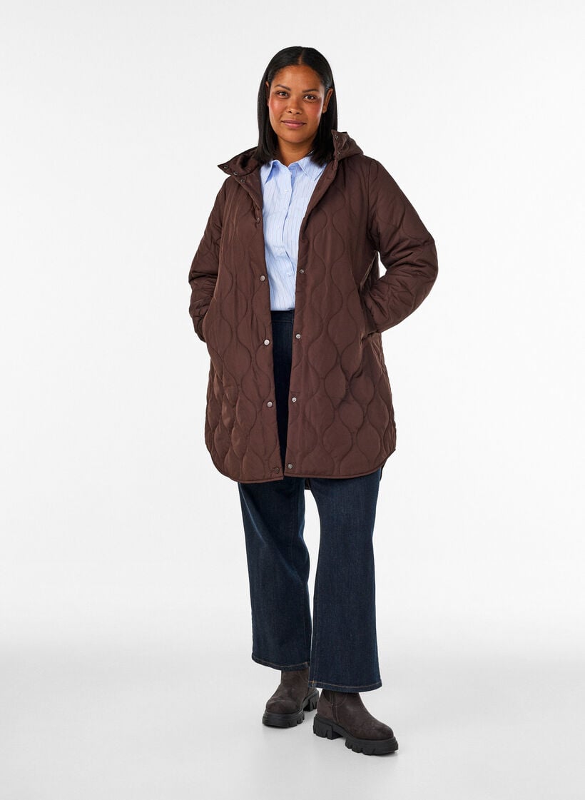 Mittellange Steppjacke mit Kapuze, 1682, Model image number 1