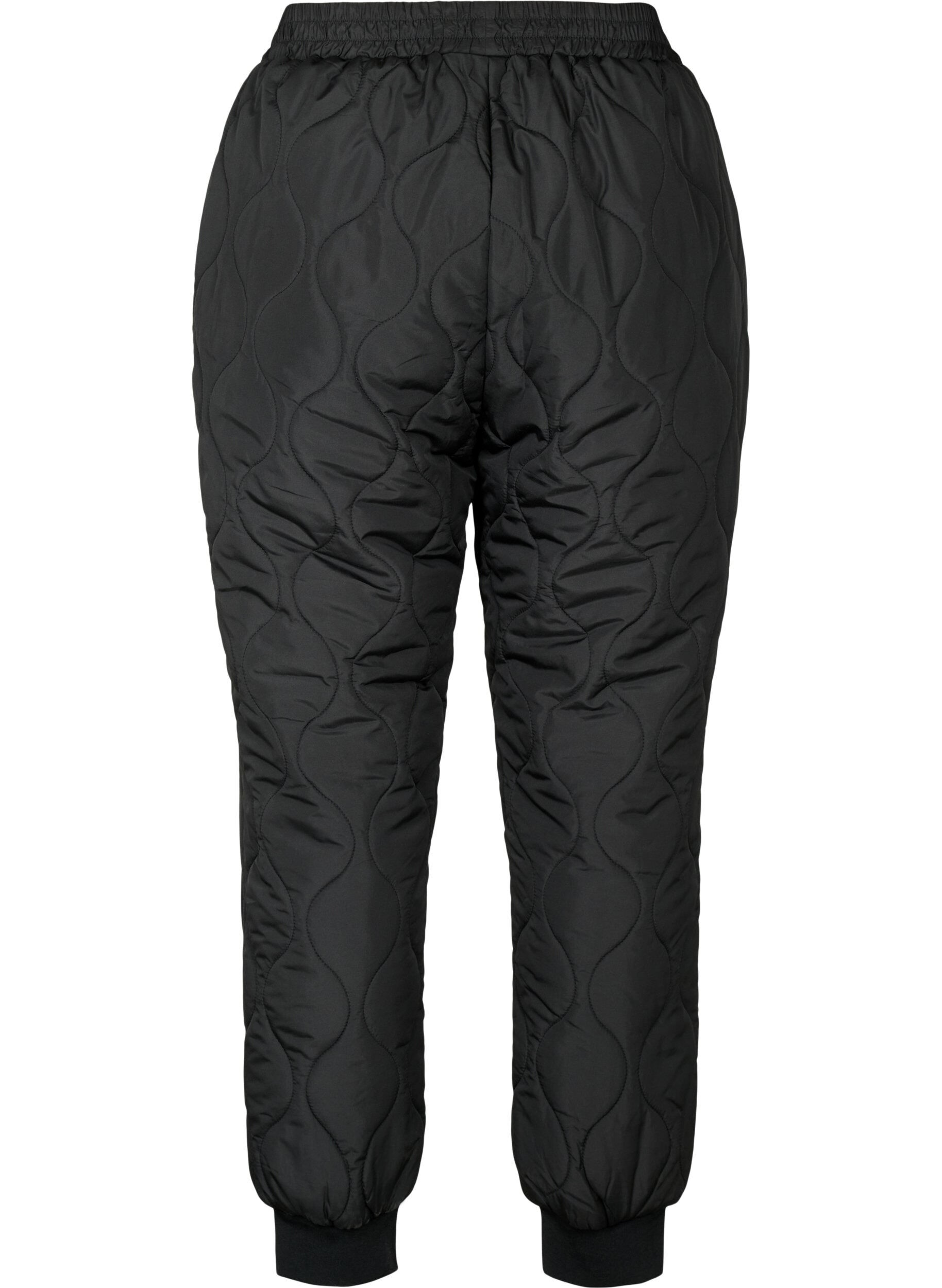 Zizzi Gesteppte Thermohosen, Black, Packshot image number 1